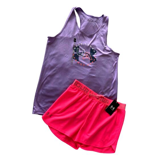 Under‎ Armour Girl Tank Top/Short Set/Outfit *NWT* - Picture 1 of 9